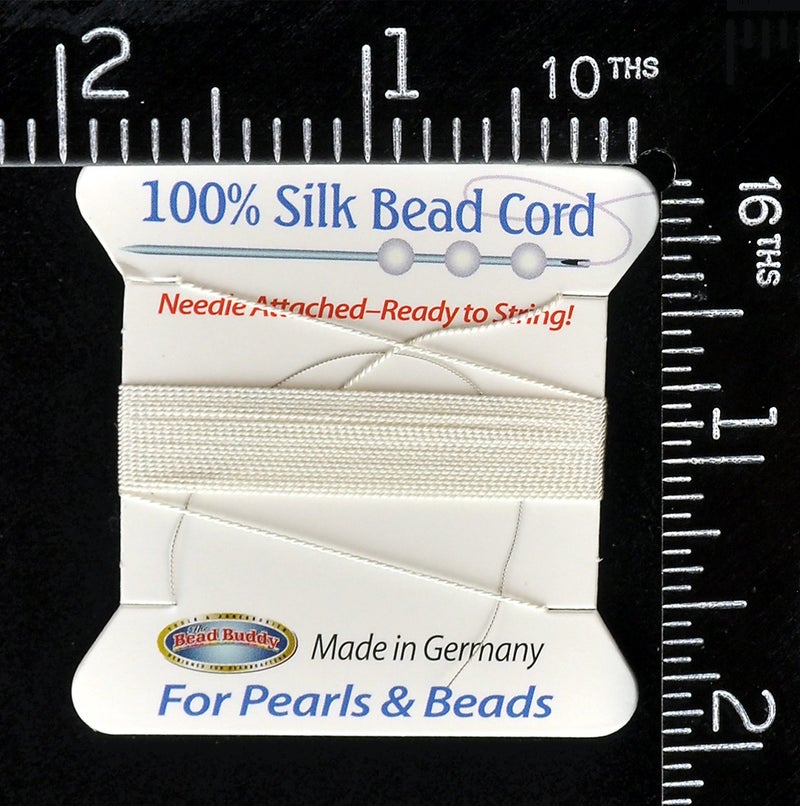 Bead Buddy 0.6mm Natural White Silk Cord Thread with Attached Needle - Ideal for Jewelry Making - 2m Long - Image 4